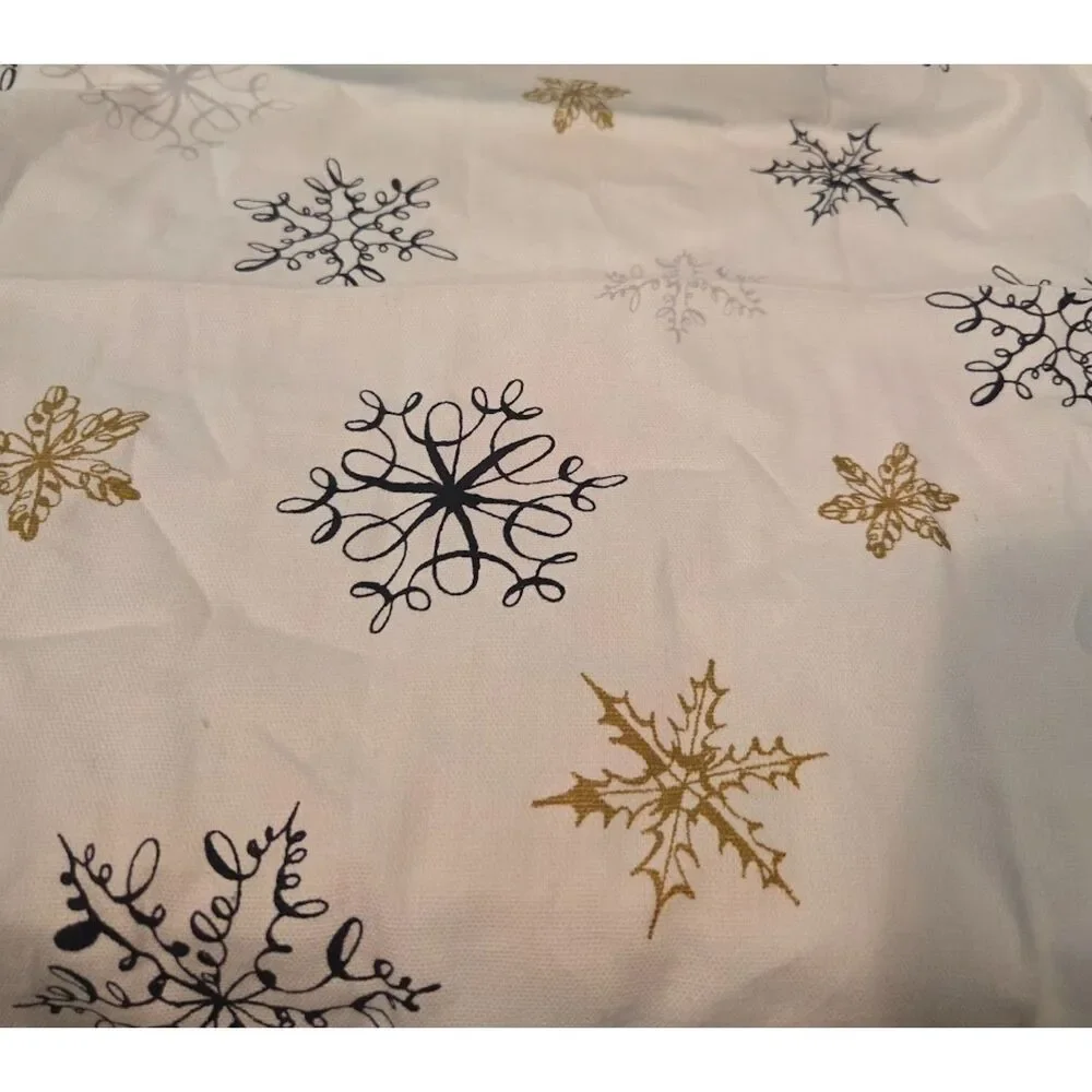 Kate Spade NY Snowflake Cloth Napkins Set 8 Holiday Table Decor Gold Black